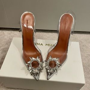 Amina Muaddi Begum Glass Crystal Sling Back